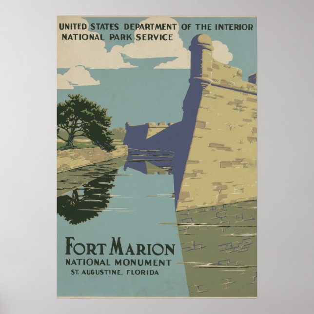 St. Augustine Florida Spanska Fort Poster (Framsidan)