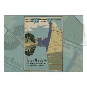 St. Augustine Florida Spanska Fort Poster Hälsningskort