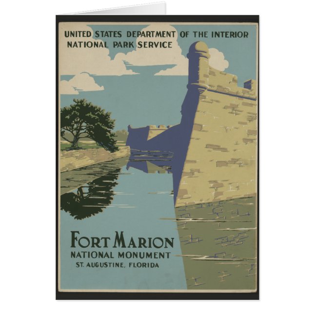 St. Augustine Florida Spanska Fort Poster Hälsningskort (Framsidan)