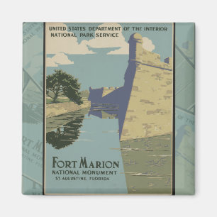 St. Augustine Florida Spanska Fort Poster Magnet