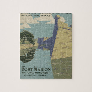 St. Augustine Florida Spanska Fort Poster Pussel