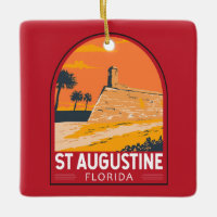 St Augustine Florida Travel Art Vintage