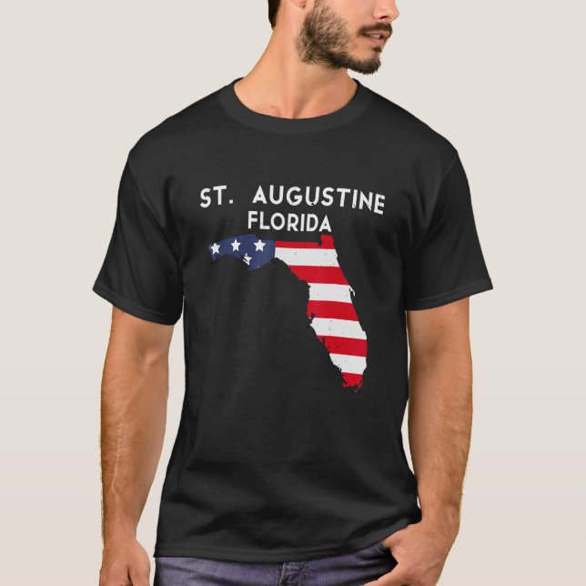 St Augustine Florida USA State America Travel Flo T Shirt (Framsida)