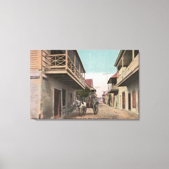 St. Augustine, Florida - View of Charlotte St. Canvastryck (Framsida)