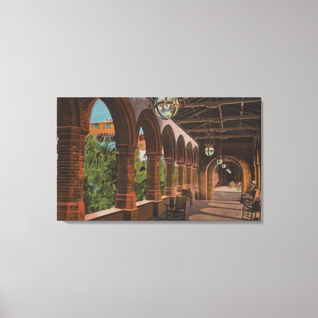 St Augustine, Florida - View of Hotel Ponce de Canvastryck (Framsida)