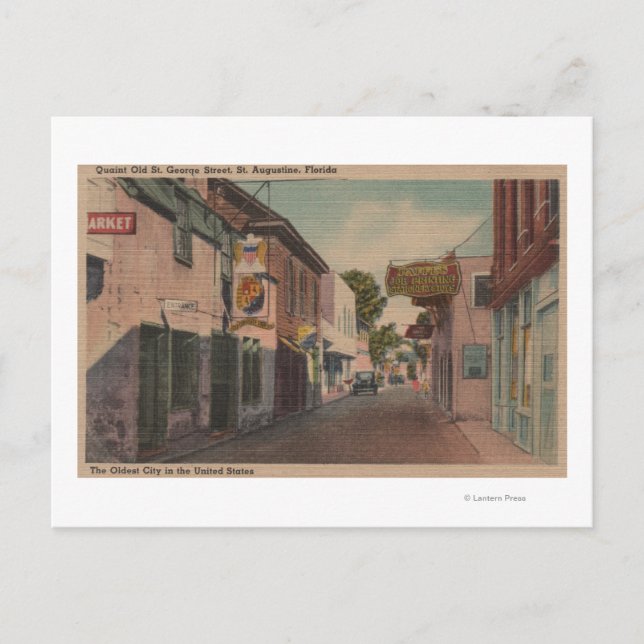 St Augustine, Florida - View of St. George St. 2 Vykort (Framsida)