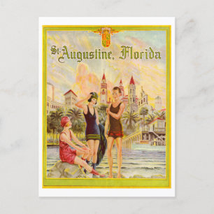 St. Augustine Florida vintage illustration från 19 Vykort