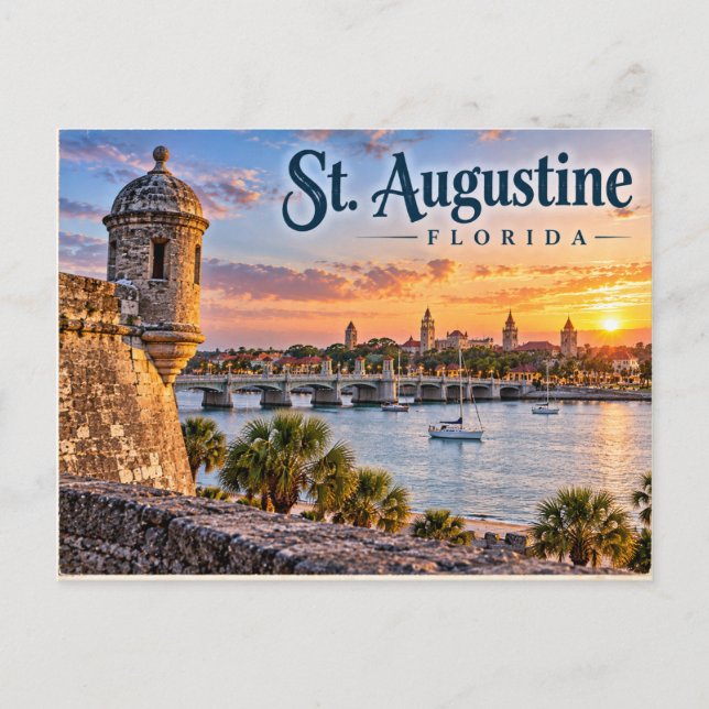 St. Augustine Florida Vykort (Framsida)