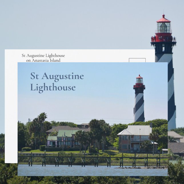 St Augustine fyr Anastasia Island FLorida Vykort (Skapare uppladdad)