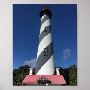 St. Augustine fyr och blå himmel. Poster