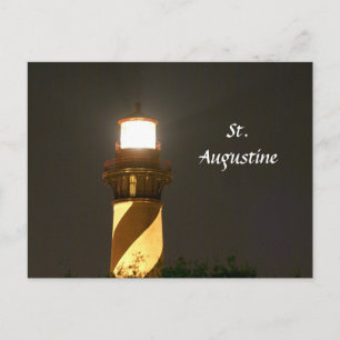 St Augustine fyr på natten Vykort
