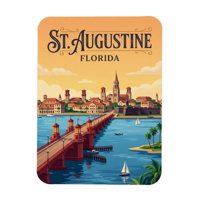 St. Augustine hamnfront USA Magnet (Vertikal)