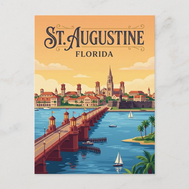 St. Augustine hamnfront USA Vykort (Framsida)