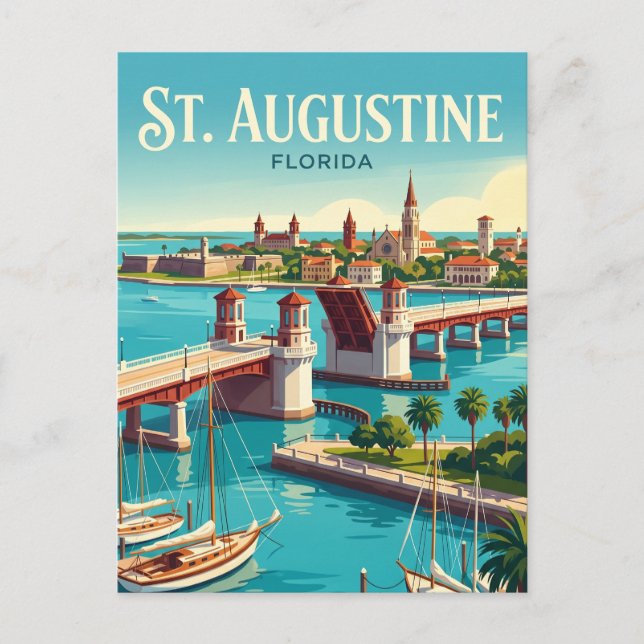 St. Augustine hamnfront USA Vykort (Framsida)