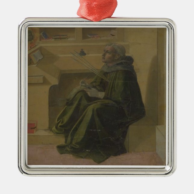 St Augustine i hans studie (predellaen av Barbaden Julgransprydnad Metall (Framsidan)