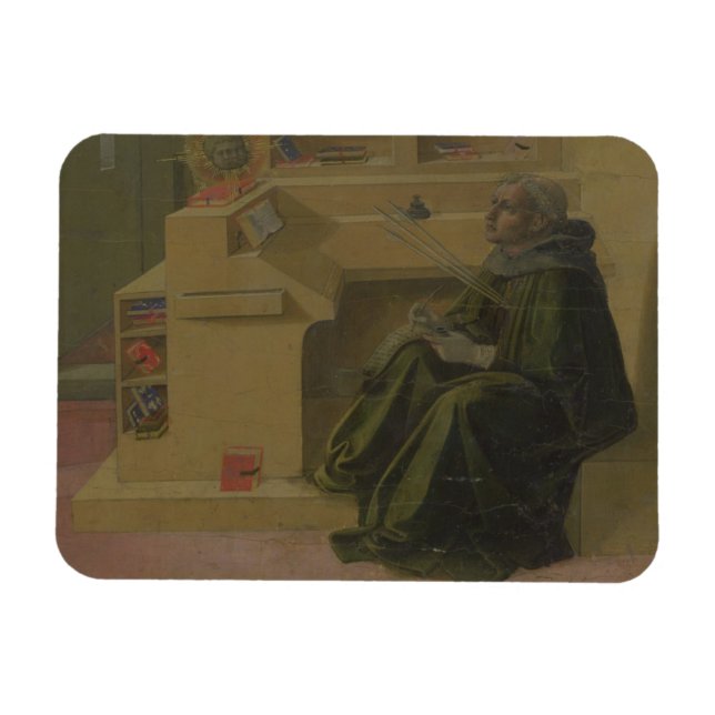 St. Augustine i sin studie (predella Barbad Magnet (Horisontell)