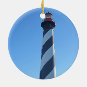 St Augustine Lighthouse på en Julgransprydnad Keramik