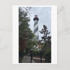 St. Augustine Lighthouse Svart och Vit Torn Vykort