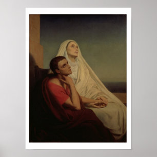 St. Augustine och hans mor St. Monica, 1855 Poster