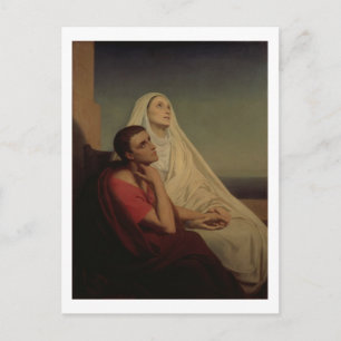 St. Augustine och hans mor St. Monica, 1855 Vykort