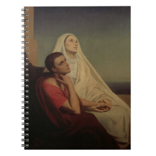St Augustine och hans morSt. Monica, 1855 Anteckningsbok Med Spiral