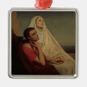 St Augustine och hans morSt. Monica, 1855 Julgransprydnad Metall