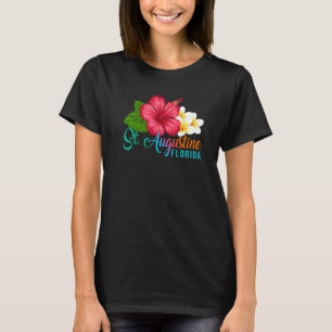 St Augustine Semester Florida Tropisk Hibiskus Fl T Shirt