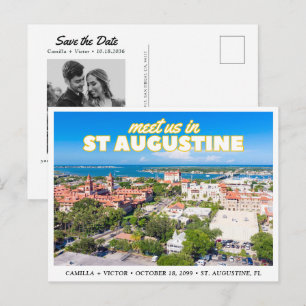 St. Augustine Spara datum Retro Skyline Postkort Vykort
