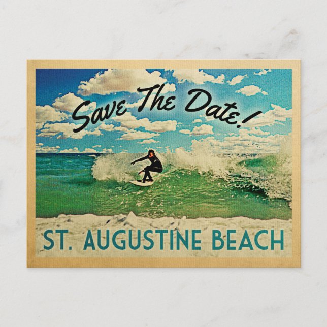 St Augustine sparar datumet Florida Surfing Meddelande Vykort (Framsida)