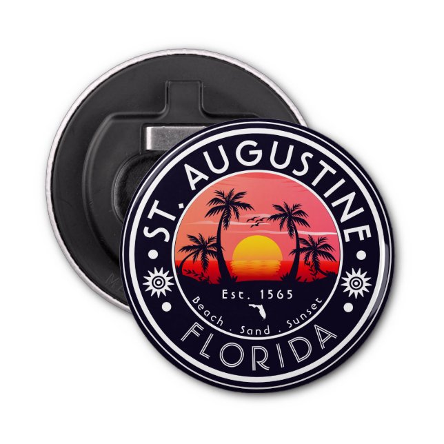 St Augustine-stranden Florida Sunset Beach Handfla Flasköppnare (Framsidan)