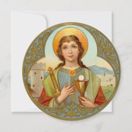 St. Barbara (BK 001) Circular Blank Greeting Card