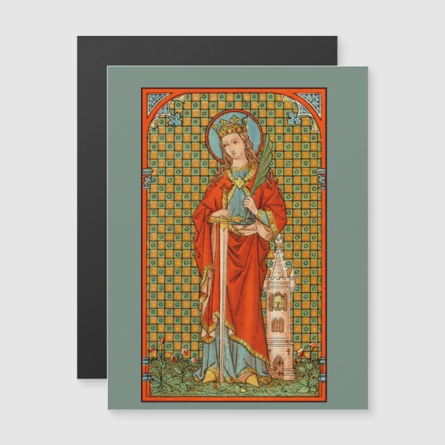 St. Barbara (JP 01) 4,25" x 5,6" Magnetiskt vykort (Fram/baksida)