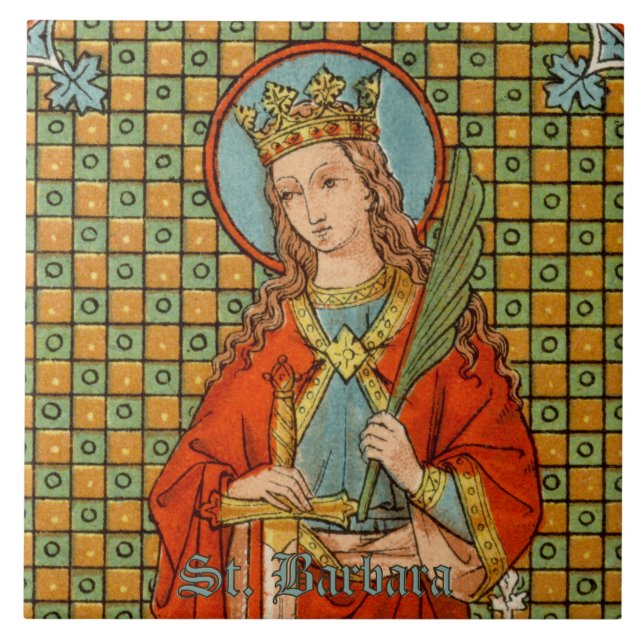 St. Barbara  (JP 01) Keramisk kakel 1 (Framsidan)