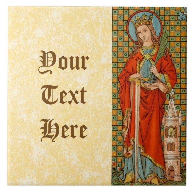 St. Barbara (JP 01) Keramisk kakel 2 (Framsidan)