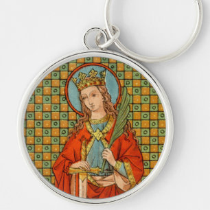 St. Barbara (JP 01) Round Metall Rund Silverfärgad Nyckelring