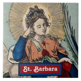 St. Barbara (M 007) Ceramic Tile 1 Kakelplatta