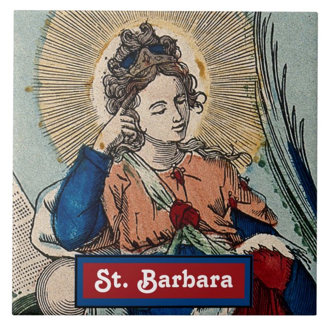 St. Barbara (M 007) Ceramic Tile 1 Kakelplatta (Framsidan)