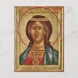 St. Barbara Orthodox Christian Icon Vykort