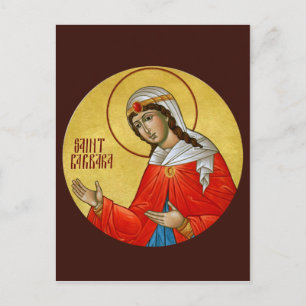 St. Barbara Prayer Card Vykort