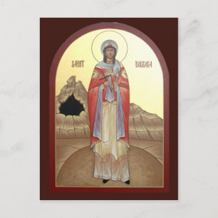 St. Barbara Prayer Card Vykort