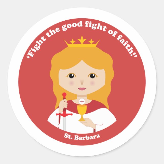 St. Barbara Runt Klistermärke (Framsida)