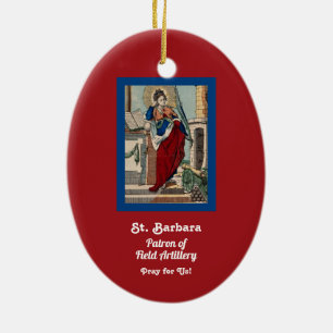 St. Barbara with Artillery (M 007) Julgransprydnad Keramik