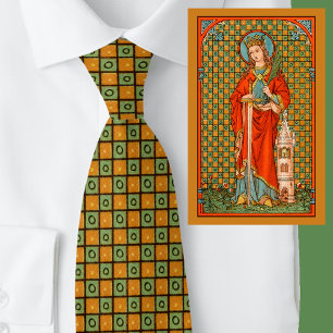 St Barbara's Squares (JP01) Neck Tie (Grönt Back) Slips