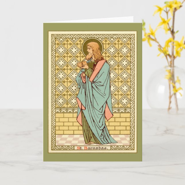 St. Barnabas the Apostle (RLS 02) Blank Hälsning Kort (Gul blomma)