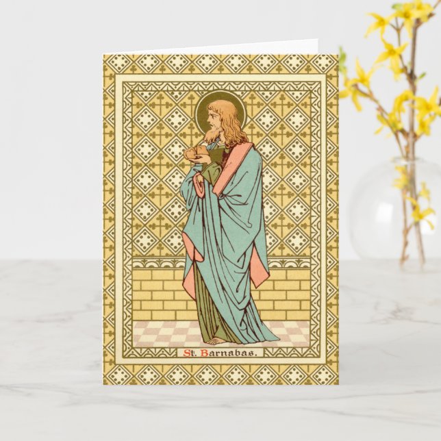 St. Barnabas the Apostle (RLS 02) Blank Hälsning Kort (Gul blomma)