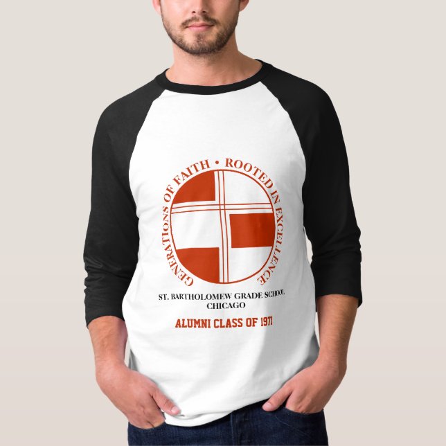 St Bartholomew Klass School 3/4 Raglan Sleeve T Shirt (Framsida)