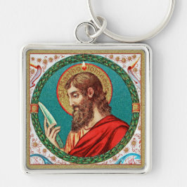 St. Bartholomew the Apostle (JMAS 03) Fyrkantig Silverfärgad Nyckelring