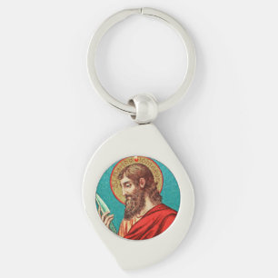 St. Bartholomew the Apostle (JMAS 03) Swirl Silverfärgad Nyckelring