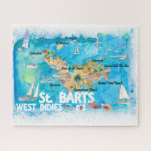 St Barts Antilles Illustrated Caribbean Travel Kar