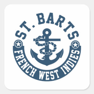 St Barts franska västra Indies Fyrkantigt Klistermärke